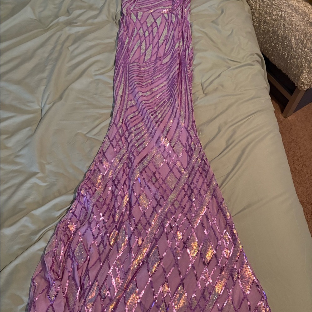 Elegant Purple Sequin Gown
